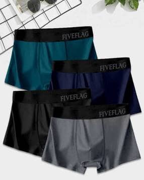 fiveflag Men Pack of 4 Regular Fit Trunks with Elasticated Waist-picture-18