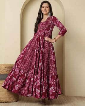 glam roots Women Floral Print Anarkali Kurta-picture-11