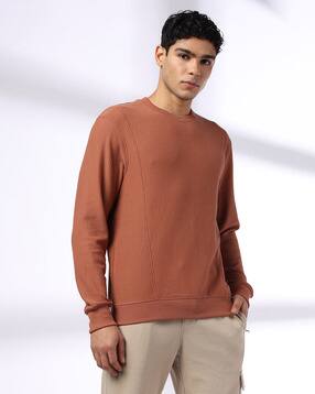 Men Patterned Regular Fit Crew-Neck Sweatshirt