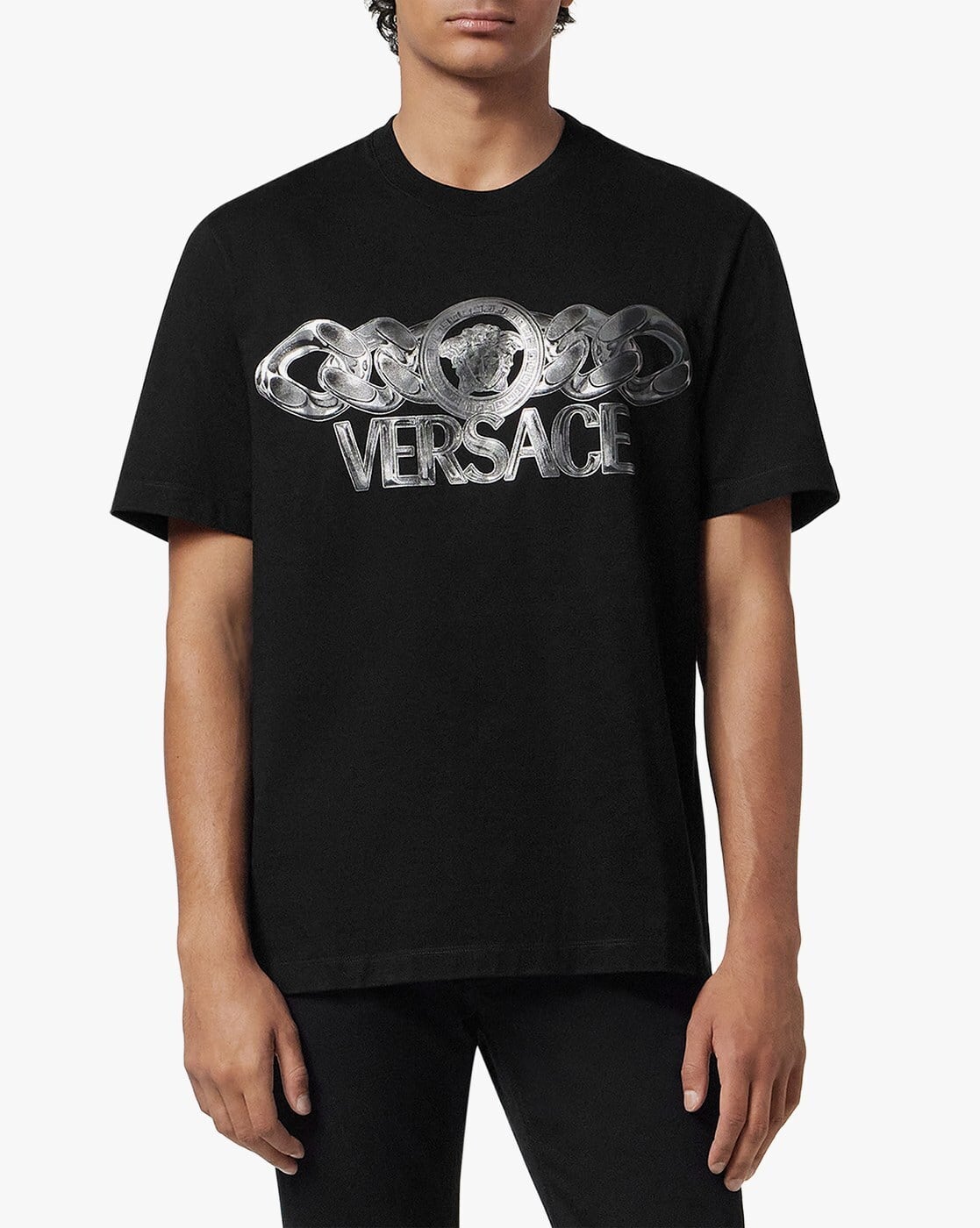 Buy VERSACE Medusa On Chain T-Shirt | Black Color Men | AJIO LUXE