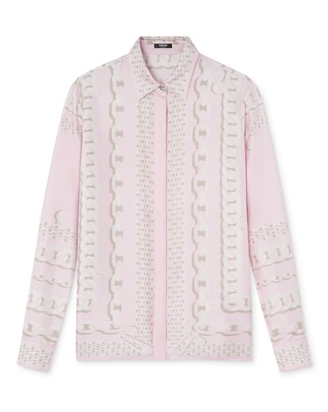 Buy VERSACE Treasure Silk Shirt Pink Color Women AJIO LUXE