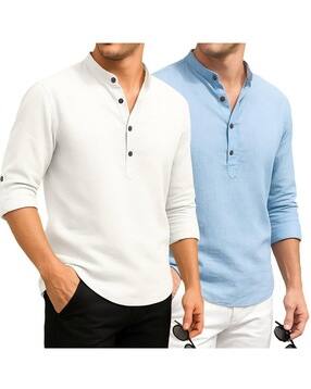 deelmo Men Pack of 2 Regular Fit Short Kurtas-picture-39