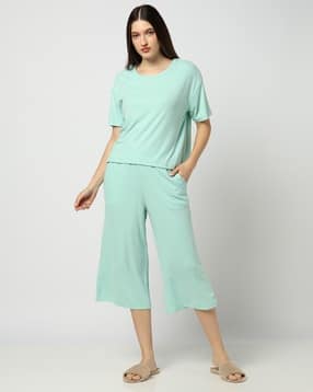 Women Crinkled Regular Fit Culottes