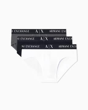 armani exchange Pack of 3 Essentials Briefs with Logo Waistband-picture-31