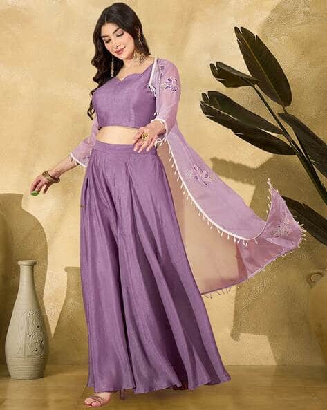 SVARAA Women Sweatheart-Neck 3-Piece Co-Ord Set