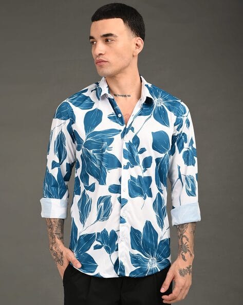 BHINDAS Men Floral Print Regular Fit Shirt