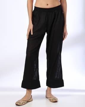 Women Striped Regular Fit Cotton Pants