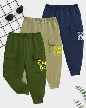 kuchipoo Boys Pack of 3 Relaxed Fit Cargo Pants-picture-13