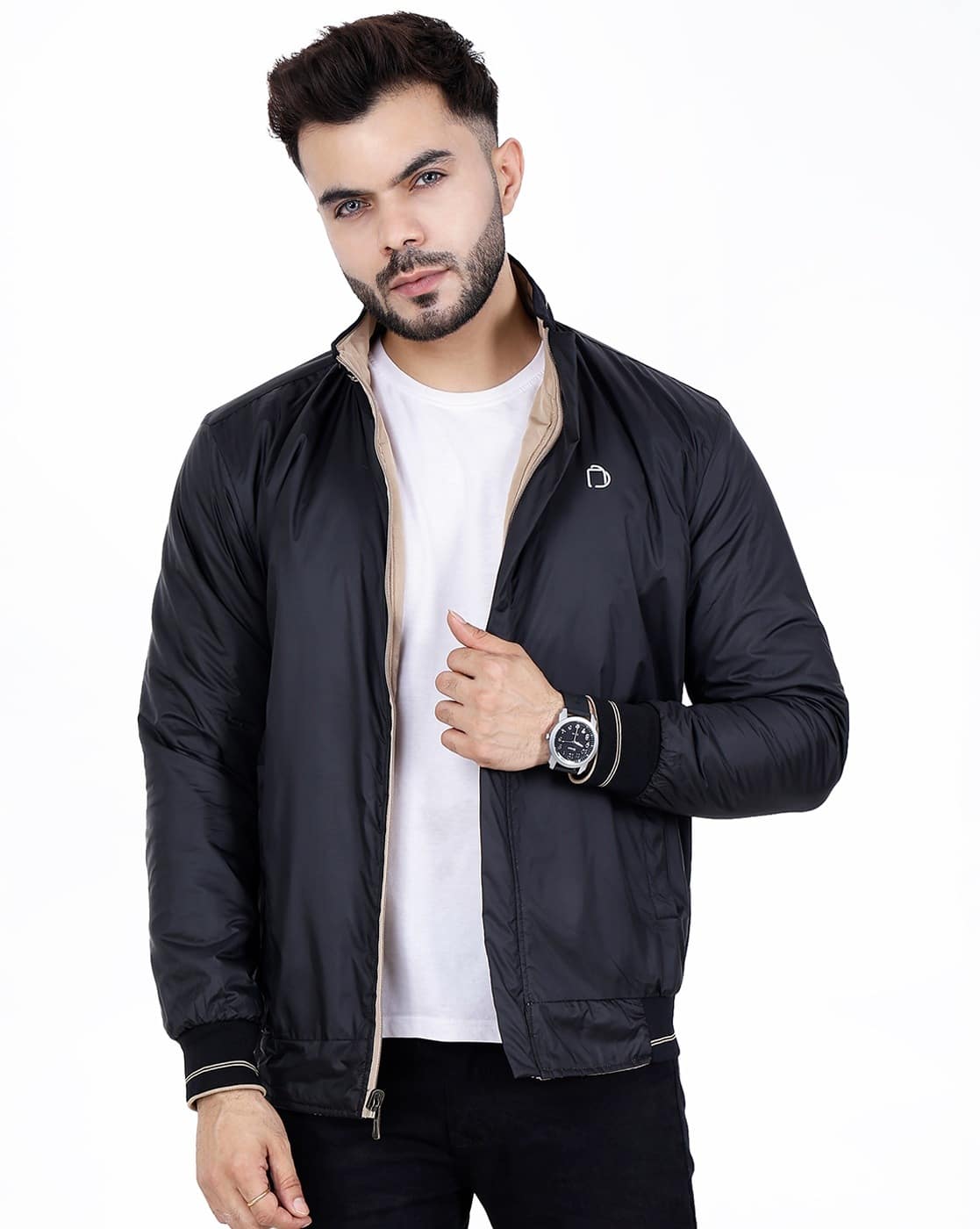 remake beige×black coat remake beige×black coat