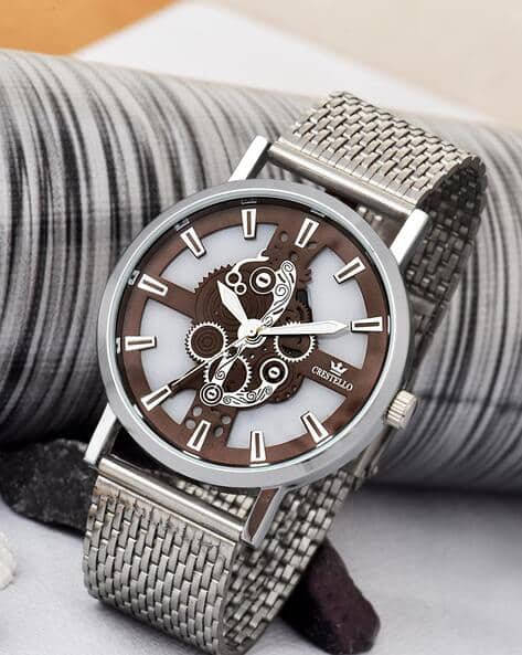 Crestello Men Stainless Steel Analogue Watch - CR-WT246-BRW-CH
