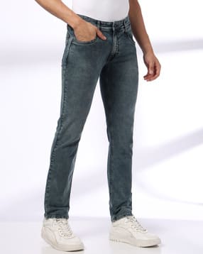 Men Lightly Washed Slim Fit Jeans