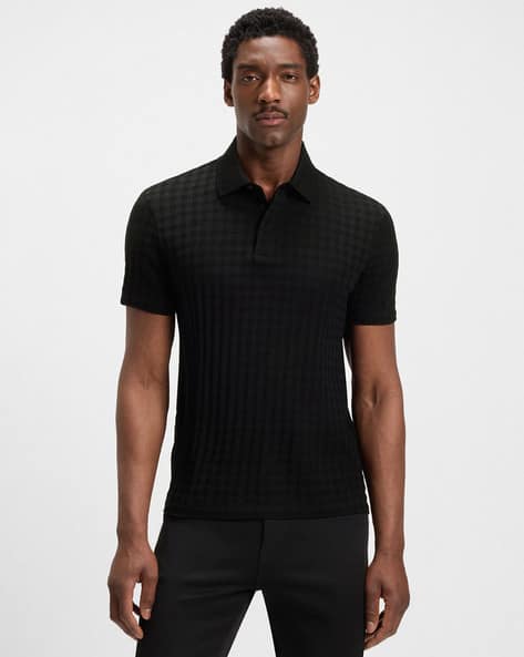 Buy BOSS Porsche Houndstooth Jacquard Mercerised Regular Fit