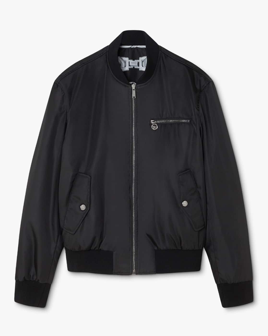 Buy VERSACE Medusa Chains Reversible Bomber Jacket | Black Color