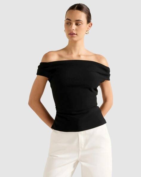 Forever New Women Off Shoulder Slim Fit Top