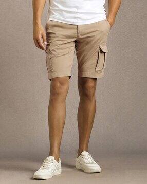 louis philippe Men Slim Fit Flat-Front Cargo Shorts -picture-46