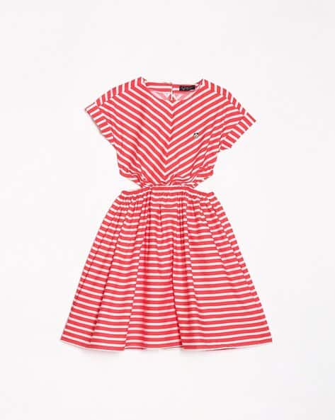 ALLEN SOLLY Girls Stripes Dress