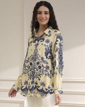 biba Women Floral Print Relaxed Fit Shirt-picture-12