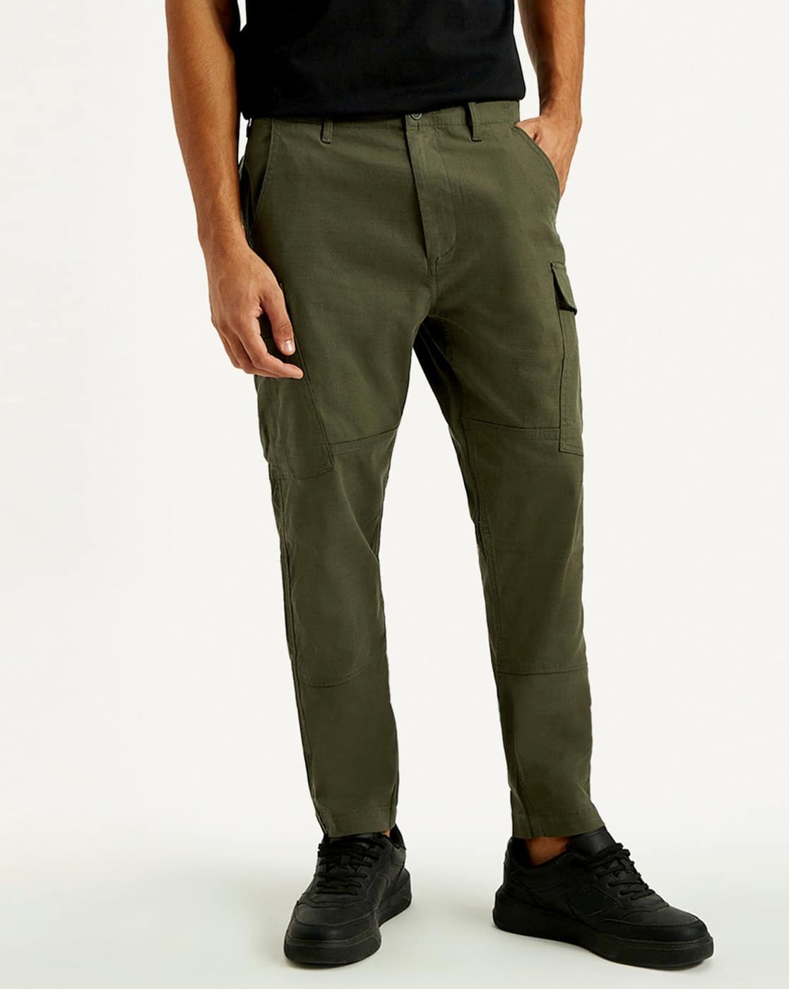 Men Flat-Front Slim Fit Trousers