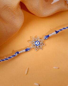 Men Sterling Silver Bloom Evil Eye Rakhi-image-43