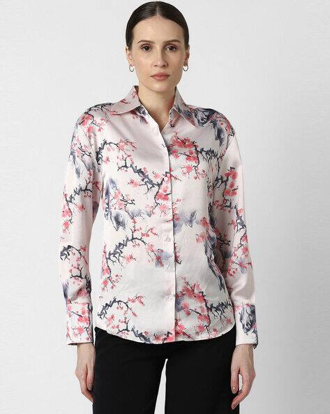 VAN HEUSEN Women Spread Collar Shirt with Full Sleeves