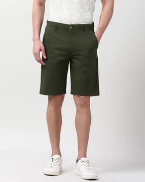 peter england Men Mid-Rise Regular Fit Flat-Front City Shorts-picture-12