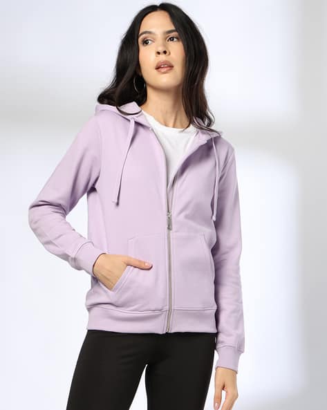 Buy Teamspirit Women Regular Fit Zip-Front Hoodie Online | Ajio.com