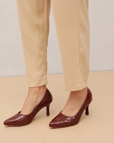 Women Pumps with Faux Leather Upper