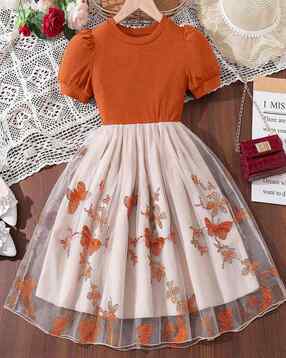 tior Girls Round-Neck Fit & Flare Dress-picture-34