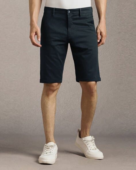 LOUIS PHILIPPE Men Slim Fit Flat-Front Knit Shorts