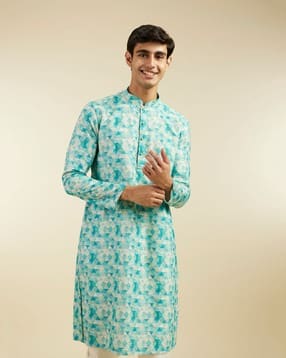 diwas by manyavar Men Geometric Print Regular Fit Kurta-picture-24