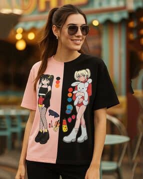 fabflee x ag Women Graphic Print Regular Fit Crew-Neck T-Shirt-picture-35