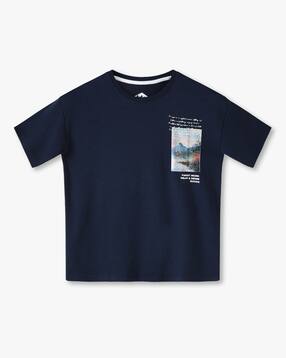 lee cooper Boys Graphic Print Oversized Crew-Neck T-Shirt-picture-39