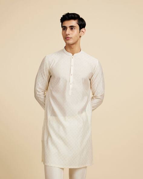 Diwas by Manyavar Men Checked Regular Fit Kurta