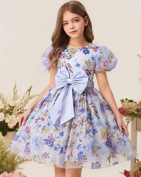 tior Girls Floral Print Fit & Flare Dress-picture-31