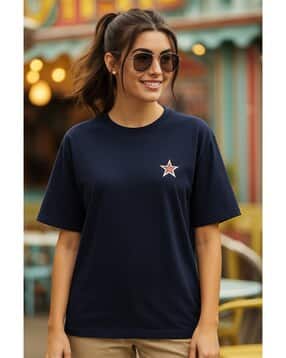 fabflee x ag Women Typographic Print Regular Fit Crew-Neck T-Shirt-picture-42