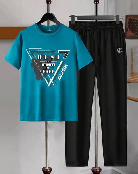 AUSK Men Cotton T-Shirt Track Pants