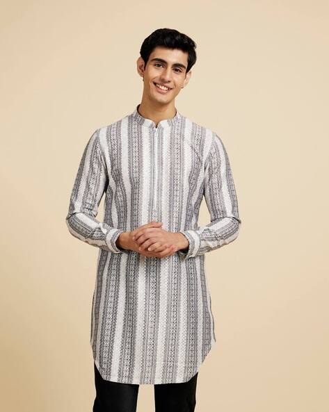 Diwas by Manyavar Men Striped Regular Fit Kurta