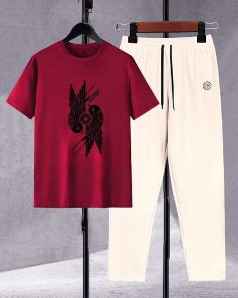 AUSK Men Cotton T-Shirt Track Pants