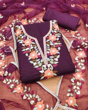 svaraa Women Embroidered 3-Piece Unstitched Dress Material-picture-18