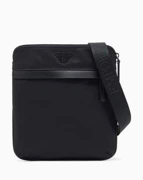 バッグ 00s EMPORIO ARMANI leather shoulder bag Buy EMPORIO ARMANI Flat Shoulder Bag | Black Color Men | AJIO LUXE