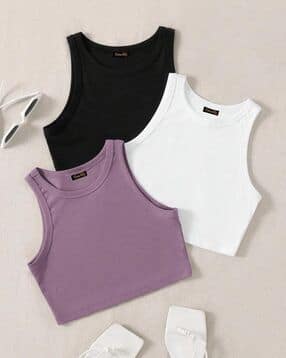 leia Women Pack of 3 Ribbed Slim Fit Tank Tops-picture-21