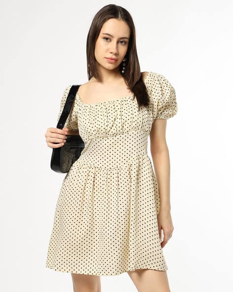 Women Polka-Dot Print Fit Flare Dress