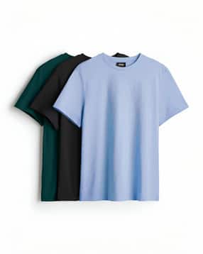buda jeans co Men Pack of 3 Loose Fit Round-Neck T-Shirts-picture-48