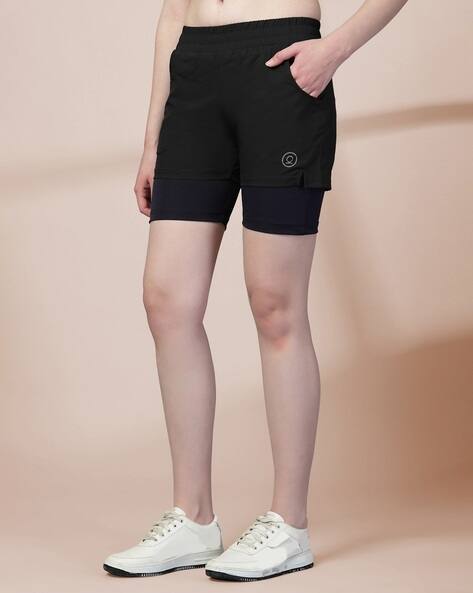 Chkokko Women Quick-Dry Activewear Mid Rise Sports Shorts