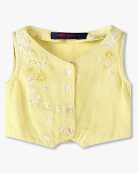 Girls Embroidered Relaxed Fit Vest