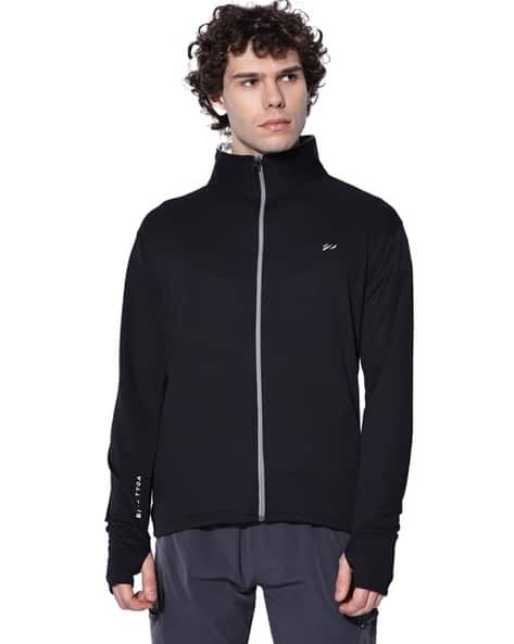 BLUE TYGA Men High-Neck Jacket with Zip Closure