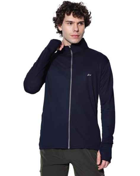 BLUE TYGA Men High-Neck Jacket with Zip Closure