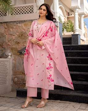 texstile Women Floral Print Straight Kurta Set-picture-18