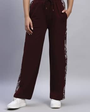 Women Fixed Waist Straight Track Pants-image-11