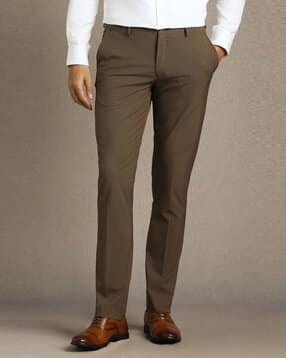 louis philippe Men Slim Fit Flat-Front Trousers-picture-16